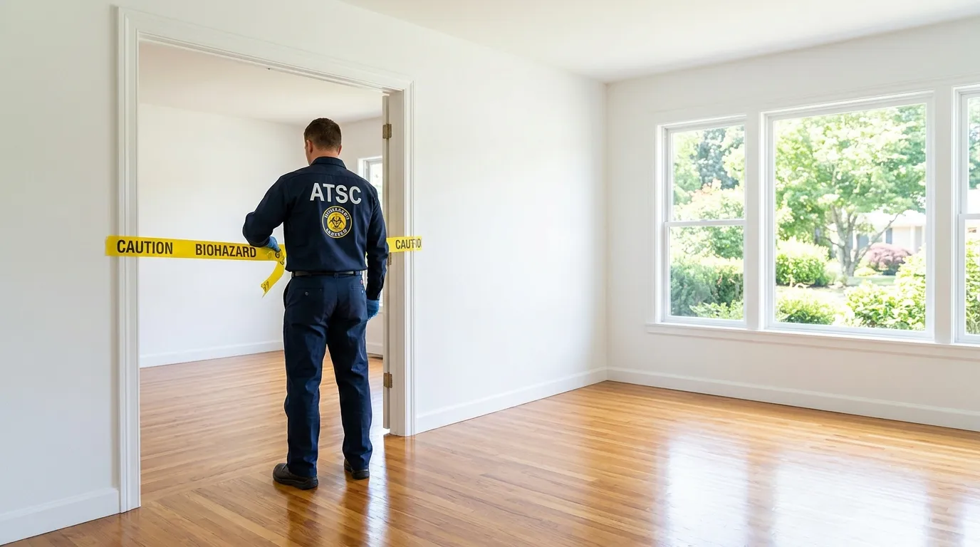 Certified biohazard cleanup crew performing Decomposition Cleanup in Tolland